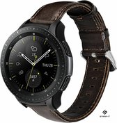 Leer Smartwatch bandje - Geschikt voor  Samsung Galaxy Watch leren band 41mm / 42mm - donkerbruin - Strap-it Horlogeband / Polsband / Armband