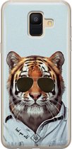 Samsung A6 2018 hoesje siliconen - Tijger wild | Samsung Galaxy A6 2018 case | blauw | TPU backcover transparant