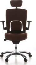 Bureaustoel - Verstelbare Armleuning - Stof - Koffiebruin - Ergonomisch