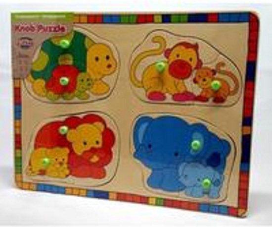 Puzzle Boutons En Bois 2 Pieces 8 Animaux Differents Maman Et Bebe 16 Pieces De Puzzle Bol Com