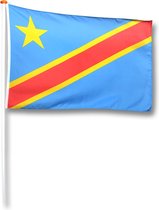 Vlag Congo Dem. Rep. 150x225 cm.