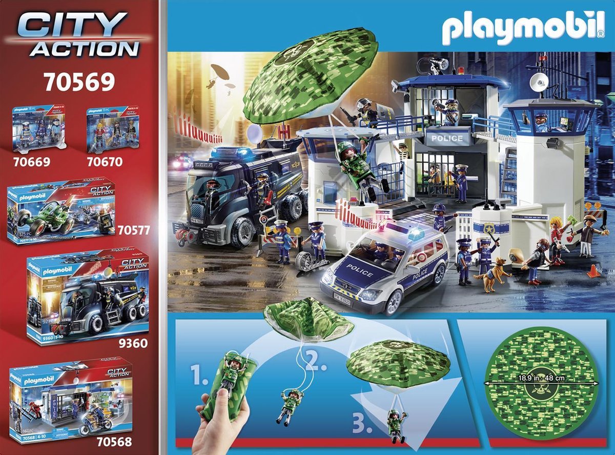 PLAYMOBIL City Action Politiehelikopter: parachute-achtervolging - 70569 — afbeelding 8