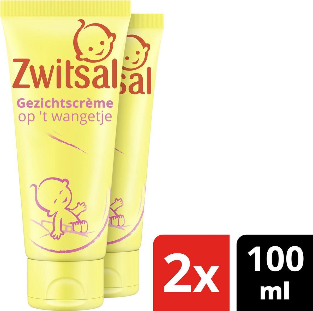 Zwitsal Baby Gezichtscrème Op 't Wangetje - 2 x 100 ml - Voordeelverpakking  | bol.com