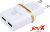 iPhone Oplader | Thuislader Set | Snellaad Adapter met 2 poorten + Kabel | USB 3.0 | Quick Charge 2.1A | Snellader | iPhone Oplader | iPad Oplader | USB Lightning Oplader