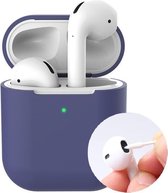 AirPods case voor iPhone - AirPods hoesje blue - AirPods siliconen - AirPods bescherming blauw - 4 AirPods clean staafjes