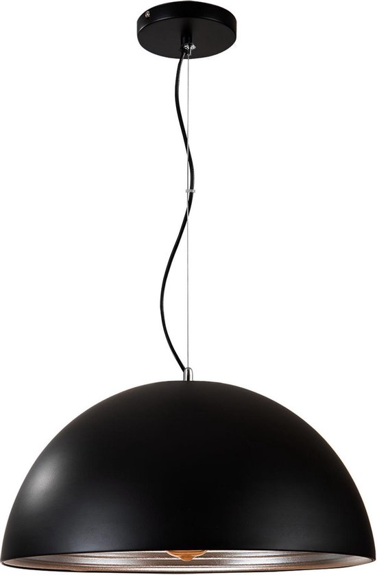 QUVIO Hanglamp modern - Metaal - Zwart en zilver - Diameter 60 cm | bol.com