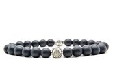 Beaddhism - Armband - Matt Black - 925 Zilver - Yin - 8 mm - 20 cm