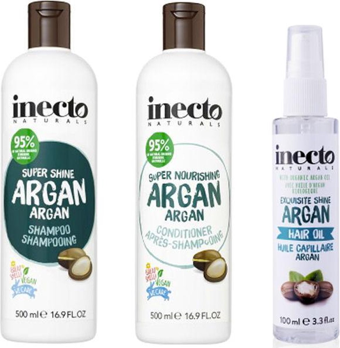 Inecto argan shampoo, conditioner en haar oil. | bol.com
