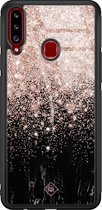 Samsung A20s hoesje glass - Marmer twist | Samsung Galaxy A20s  case | Hardcase backcover zwart