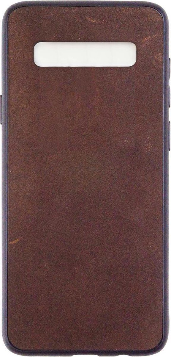 Leren Telefoonhoesje Samsung S10 PLUS – Bumper case - Chocolade Bruin