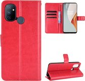 OnePlus Nord N100 hoesje - Wallet bookcase - Rood - GSM Hoesje - Telefoonhoesje Geschikt Voor: OnePlus Nord N100