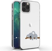 Apple Iphone 12 / 12 Pro Transparant siliconen hoesje koala beertje * LET OP JUISTE MODEL *