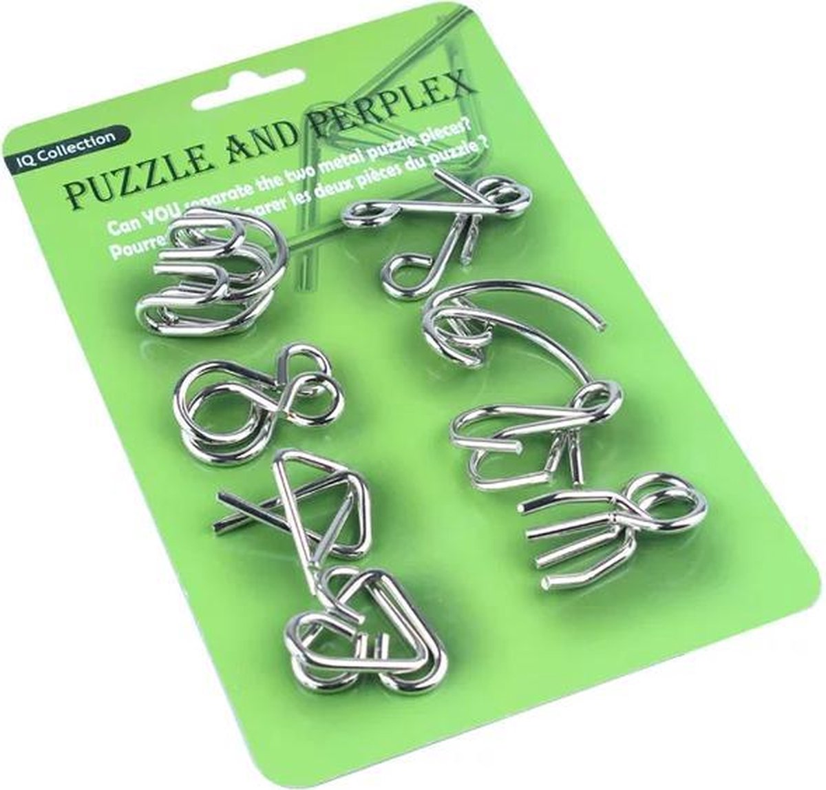 Metalen IQ puzzels - 8 stuks - Breinbrekers - Type 2/Groen
