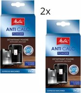Melitta anti calc powder ontkalker - 2x verpakking a 2x 40gr poeder - ontkalkingsmiddel ontkalker voor espresso machines koffiezetapparaten