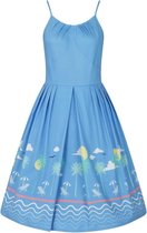 Dancing Days Flare jurk -L- 50S HOLIDAY Blauw