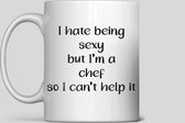 Mok "I hate being sexy but i'm a chef so I can't help it" - Thee/Koffie Mok - Keramiek - 325 ml
