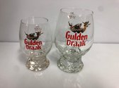 Gulden draak bierglas set 2 verschillende bierglazen maatstreep op 15-25-33-50cl