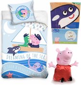 Peppa Pig Peuter Dekbedovertrek Varen - 100 x 135 cm-katoen, incl Pluche Peppa Pig 20cm