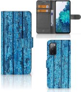 Magnet Case Geschikt voor Samsung Galaxy S20FE Telefoonhoesje Wood Blue