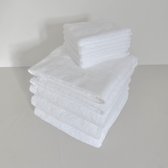 Lyxiga Bath Collection® - Handdoeken - 600 gr - Royal Soft Cotton Hotel en Wellness Towel Set - Handdoeken Set  - 4x handdoek 70x110 cm + 4x gastendoekje 32x32 cm - wit