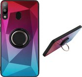 BackCover met Ring - Telefoonhoesje - Hoesje Aurora voor Samsung A20/A30 - Roze Blauw