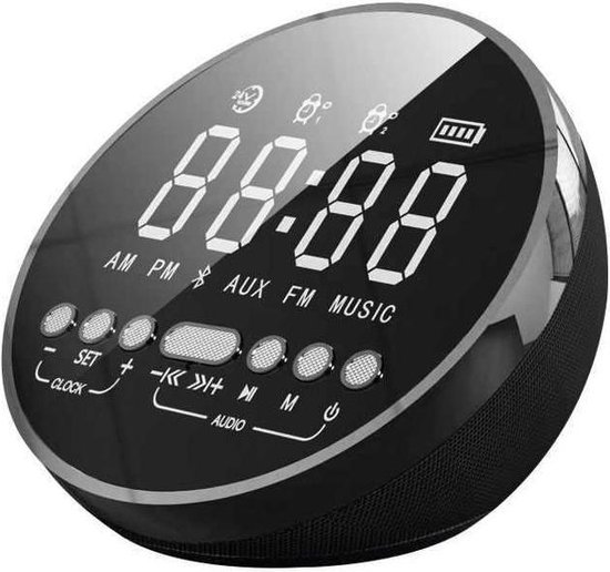 REACHER Automatische dimbare wekkerradio voor slaapkamer, nachtlampje met 9 kleuren, 0-100 REACHER Automatische dimbare wekkerradio voor slaapkamer, nachtlampje met 9 kleuren, 0-100