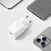 Baseus USB-C Snellader 20 Watt Oplader - Wit - Apple iPhone 12 Pro Max - Samsung Galaxy S21