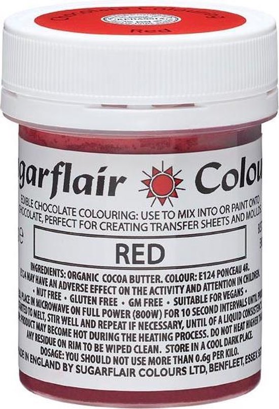 Bol Com Sugarflair Chocolade Kleurstof Rood 35g