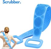 Rug Scrubber - Douche Borstel voor Rug en Bad- Rug Massage - Scrub Handschoen - Scrub Borstel - Blauw - 72cm