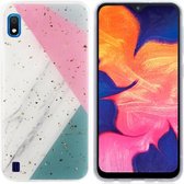 BackCover Marble hoesje met Glitter - Telefoonhoesje voor Samsung A10/M10 - Grijs