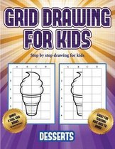 Step by step drawing for kids (Grid drawing for kids - Desserts)