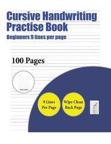 Cursive Handwriting Practice Book (Beginners 9 lines per page)
