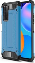 Huawei P Smart 2021 Hoesje Hybride Shock Proof Back Cover Lichtblauw
