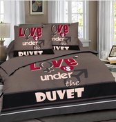 Kasteel Dekbedovertrek Love Is Under The Duvet - 140x200/220 - Taupe