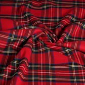 Schotse ruit rood met breedte stretch 3 meter