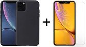 IPhone 11 Pro Siliconen Hoesje Zwart - IPhone 11 Pro Hoes Cover - IPhone 11 Pro Screenprotector 1x