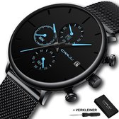 CRRJU® Horloges voor Mannen Herenhorloge Jongens Heren Watch Horloge Vaderdag Kados – Cadeautje Papa Cadeau – Zwart Blauw