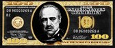 plexiglas Dollar Godfather Gold 120 x 50 cm op plexiglas incl. luxe ophangframe