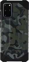 Backcover Shockproof Army - Hoesje met legerprint - Telefoonhoesje voor Samsung S20 Plus - Groen