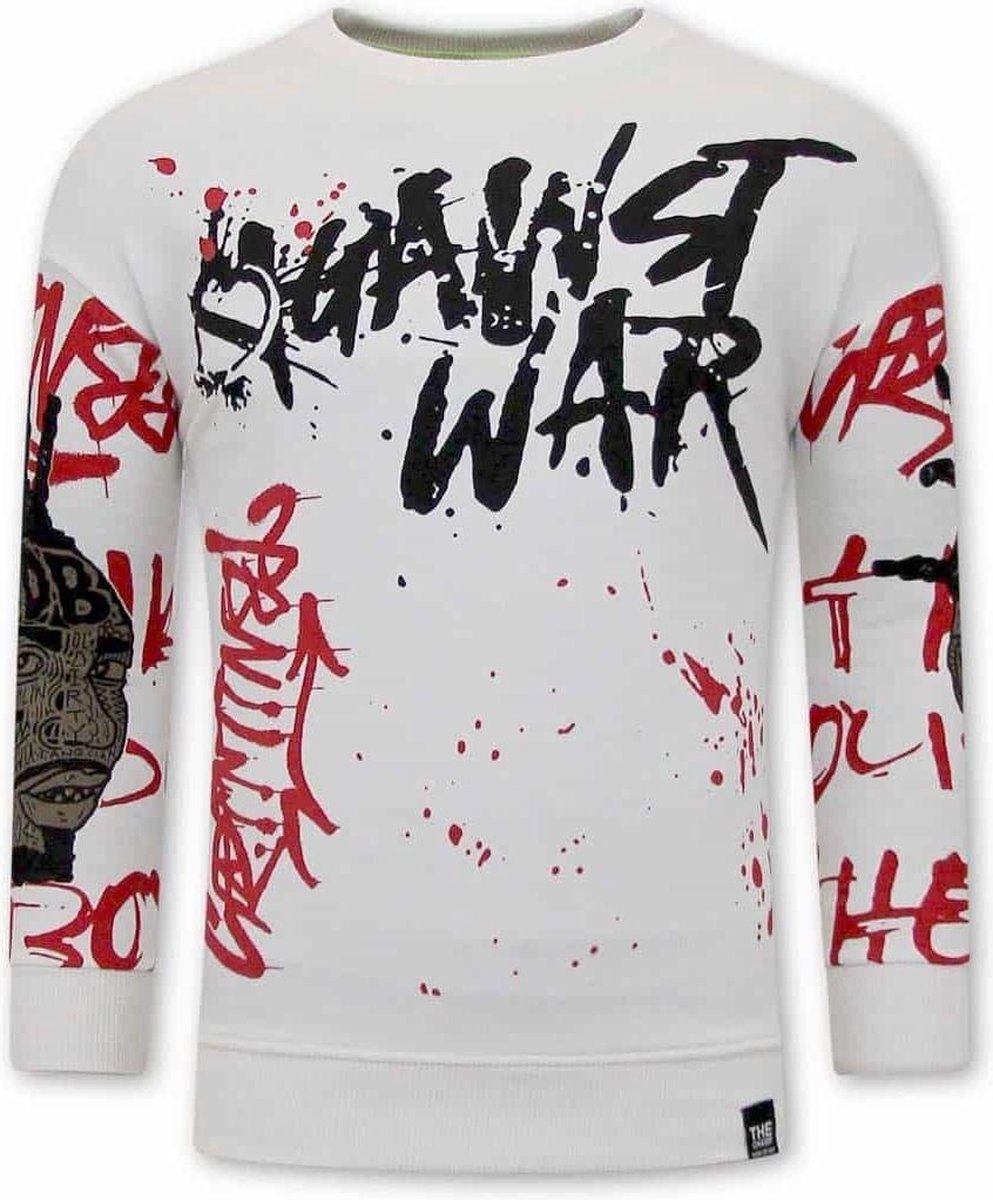 Heren Graffiti Sweater - Wit