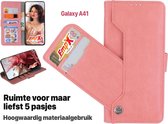 EmpX.nl Samsung Galaxy A41 Rose Goud Boekhoesje | Portemonnee Book Case | Flip Cover Hoesje | Met Multi Stand Functie | Kaarthouder Card Case | Beschermhoes Sleeve | Met Pasjeshoud