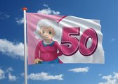 Verjaardagsvlag: '50' - 120x180 cm