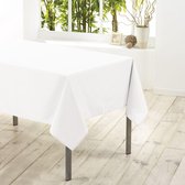 Wit tafelkleed van polyester met formaat 140 x 200 cm - Basic eettafel tafelkleden