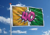 Verjaardagsvlag: '40' - 100x150 cm