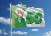 Verjaardagsvlag: '50' - 200x300 cm
