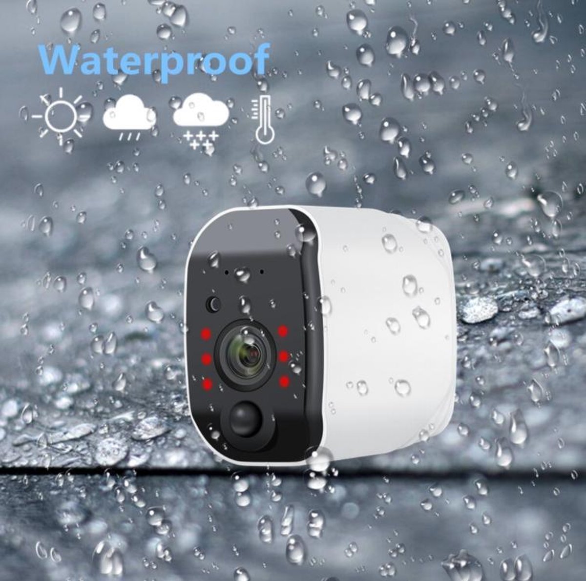 DrPhone IC-T1 – Video IP Camera CMOS 1080P Full HD – Batterijen - Binnen / Buiten - Wireless WiFi – App: Ubox – Beveiligingscamera - Wit – foto 8