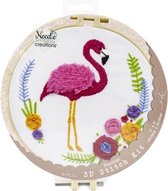 Needle Creations 3D Borduurpakket Flamingo 20,3 cm