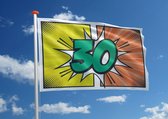 Verjaardagsvlag: '30' - 120x180 cm