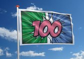 Verjaardagsvlag: '100' - 70x100 cm