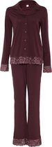 La-V pyjamasets  viscose voor dames  Bordeauxrood XS